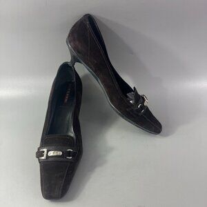 Authentic Vintage Prada Brown Suede Kitten Heel, Size 37